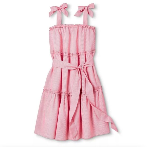 NEW NWT LISA MARIE FERNANDEZ TARGET Plus Size Seersucker Tie Strap Dress Striped - Picture 3 of 16